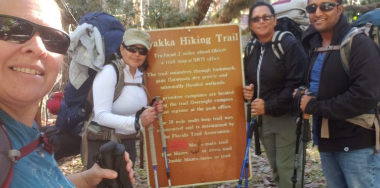 Guided hiking backpacking myakka